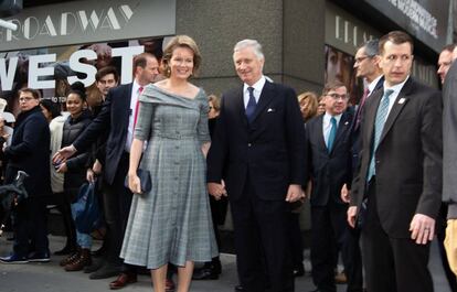 Los reyes de Bélgica asisten a la representación del musical 'West Side Story' en Nueva York, la semana pasada.