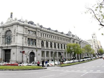 Vista de la fachada del Banco de Espa&ntilde;a. 