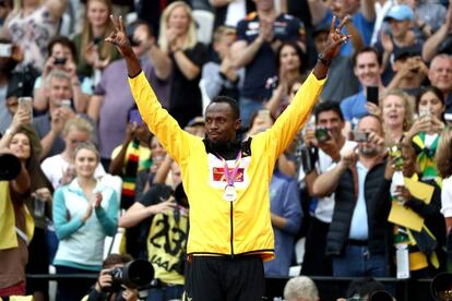 Usain Bolt, en los Mundiales de Atletismo de Londres.