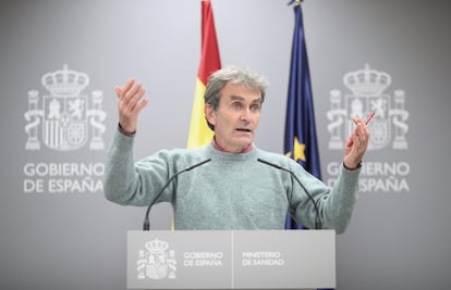 Fernando Simón, en una rueda de prensa en La Moncloa el pasado jueves.