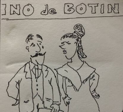 Fortunata en el restaurante Sobrino de Botín.