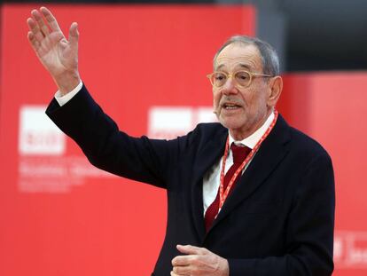 El socialista Javier Solana, durante su intervención en la Escuela de Buen Gobierno del PSOE.