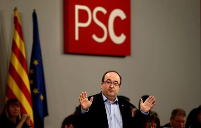 El primer secretari del PSC, Miquel Iceta, durant el Consell Nacional.