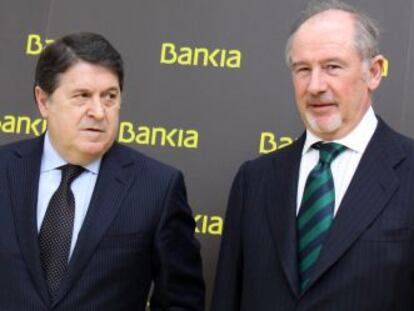 El exvicepresidente de Bankia, Jos&eacute; Luis Olivas, junto al expresidente, Rodrigo Rato.
