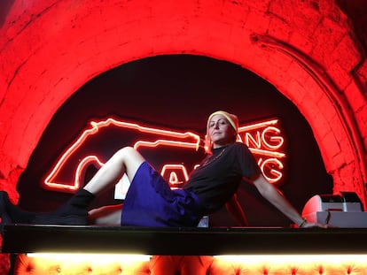 Lorena Iglesias, cómica y actriz, en el bar La Estupenda, en Madrid.