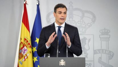 Pedro Sánchez, en rueda de prensa.