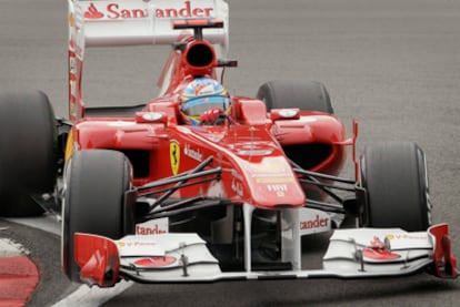 Alonso, durante los entrenamientos