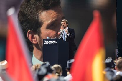 Pablo Casado, durante el acto de clausura de la convención nacional del PP en Valencia.