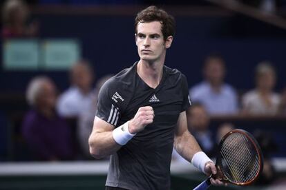 Murray celebra un punto ante Dimitrov.