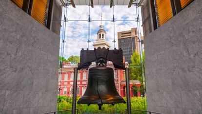 La campana de la libertad, expuesta en el Liberty Bell Center, en FIladelfia (Estados Unidos). 