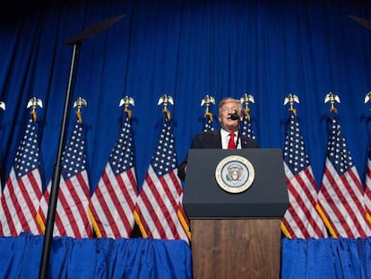 El presidente de Estados Unidos durante un acto en Washington DC. 