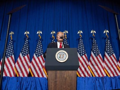 El presidente de Estados Unidos durante un acto en Washington DC.
