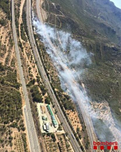 Imagen aérea del incendio.