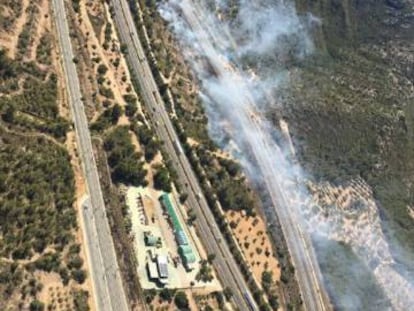 Imagen aérea del incendio.