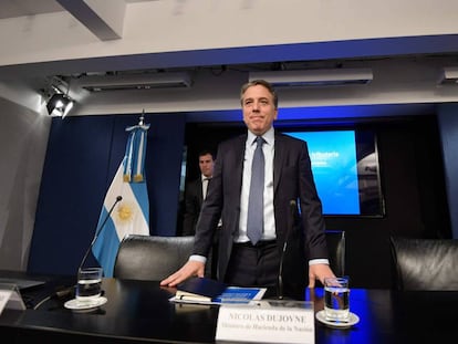 El ministro argentino de Hacienda, Nicol&aacute;s Dujovne, durante la presentaci&oacute;n del proyecto de reforma tributaria.  