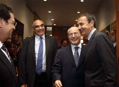 José Luis Rodríguez Zapatero junto a José Montilla y Salvador Alemany.