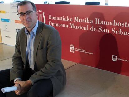 El director de la Quincena Musical, Patrick Alfaya, ayer en el Kursaal donostiarra.