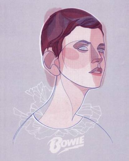 'Bowie / Young Americans', por Javier Jubera. Risografía 2 tintas sobre papel a la venta en Gunter Gallery.