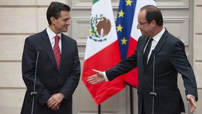 Hollande y Pe&ntilde;a Nieto, en una imagen de archivo.