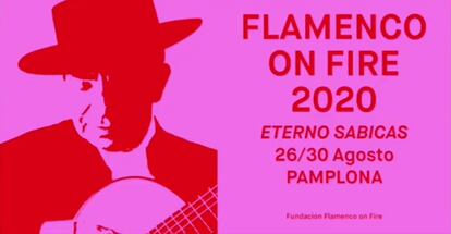 El cartel de Flamenco On Fire, que homenajea a Sabicas, diseñado por Óscar Mariné.