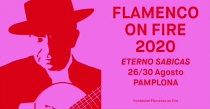 El cartel de Flamenco On Fire, que homenajea a Sabicas, diseñado por Óscar Mariné.