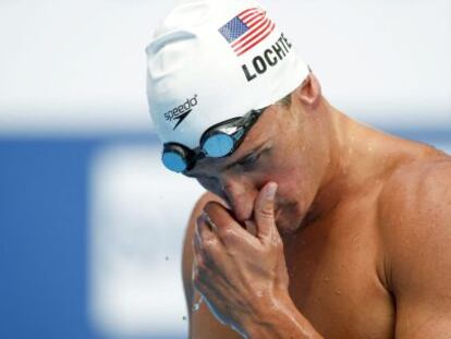 Lochte tras competir en una de las series de los 200 estilos.