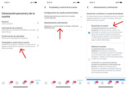 Cómo desactivar temporalmente tu cuenta de Facebook.