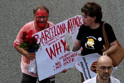 Manifestantes este sábado en Barcelona.