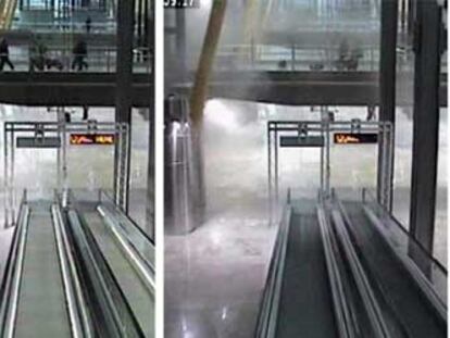 Imágenes tomadas por los vídeos de seguridad de los aparcamientos de la T-4