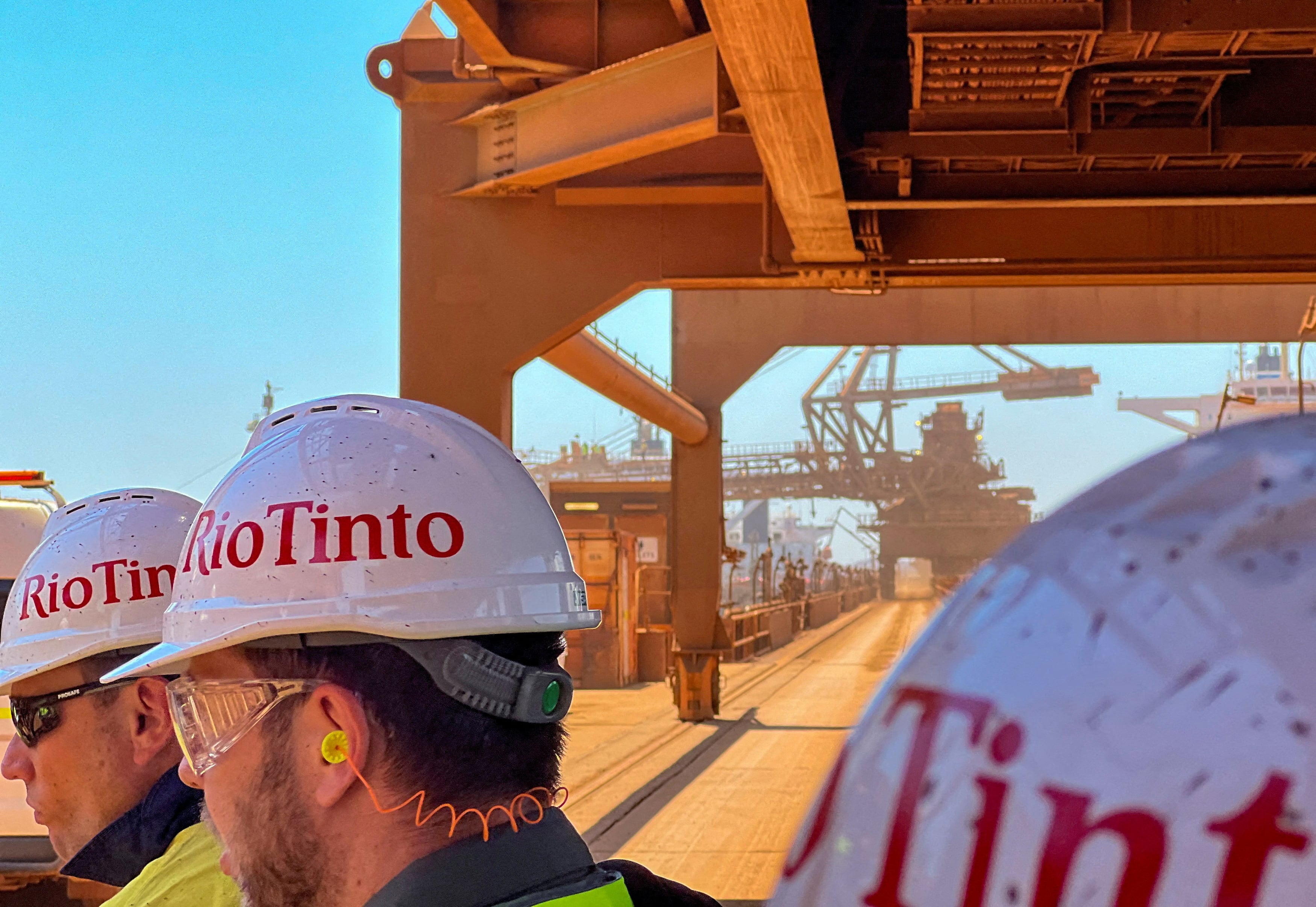 Imagen del puerto de exportación de mineral de hierro de Dampier de Rio Tinto.