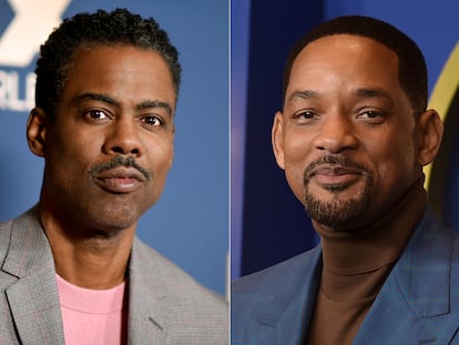 El cómico Chris Rock (a la izquierda) y el actor Will Smith.