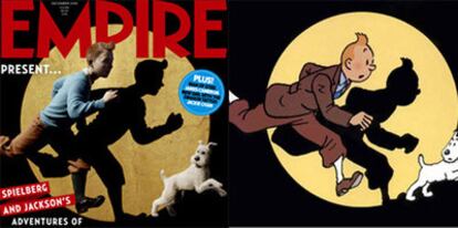 La portada de noviembre de <i>Empire </i>y su viñeta correspondiente.
