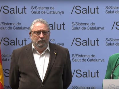 La consejera de Salud, Alba Vergés, y el secretario de Salud Pública, Joan Guix, en abril.