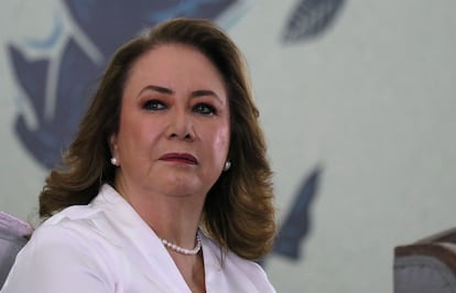 La ministra Yasmín Esquivel en la Feria del Libro Morelos 2025, el pasado 15 de marzo en Cuernavaca.