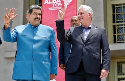 presidentes de Venezuela, Cuba y Bolivia: Nicolás Maduro, Miguel Díaz-Canel y Luis Arce.