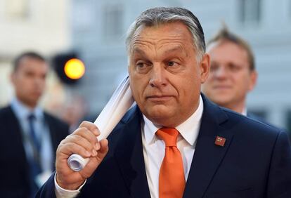El primer ministro de Hungría Viktor Orbán a su llegada a la cumbre europea en Salzburgo el 20 de septiembre de 2018.