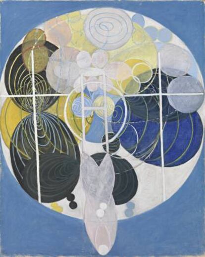 'La clave de todas las obras hasta la fecha' (1907). De la serie 'The Large Figure Paintings'. Óleo sobre lienzo. Hilda Af Klint.