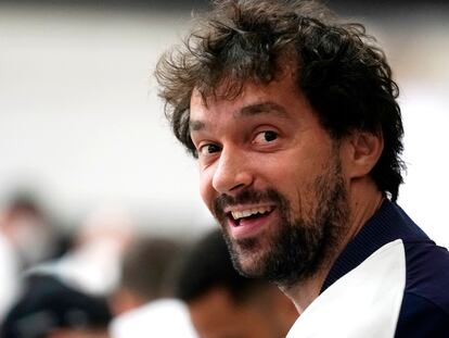 Sergio Llull, en un entrenamiento con el Real Madrid. acbphoto