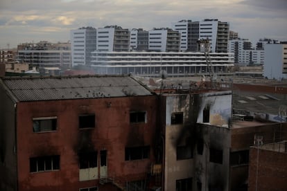 Aspecto del edificio afectado por el incendio.