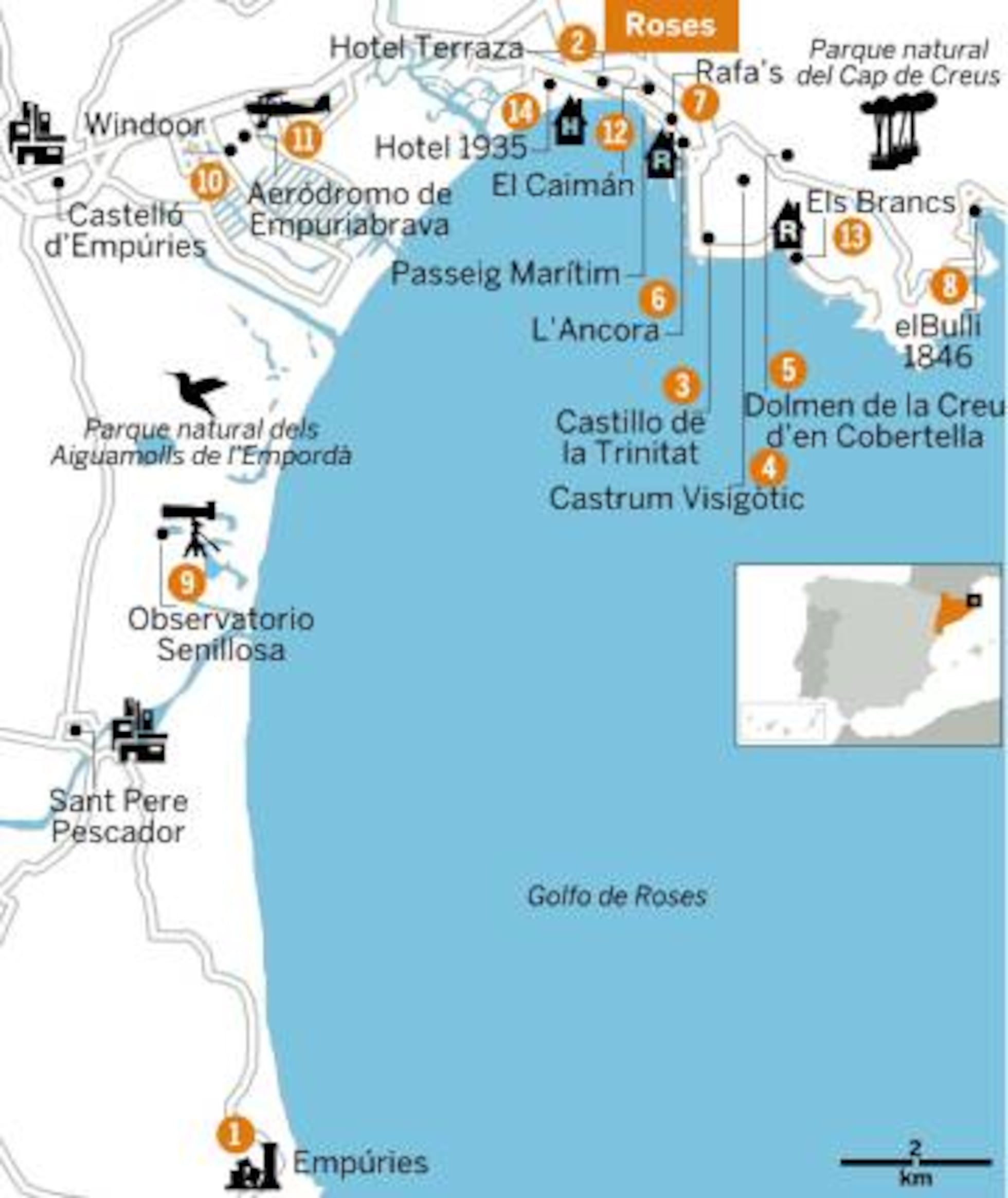 Mapa turístico roses | Mycausewaycafe.com