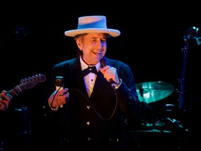 Bob Dylan, en su concierto en el festival de Benicàssim, en 2012.