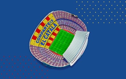 Òmnium y el Barça preparan para el dia de Sant Jordi un gran mosaico con el lema 'Comparte el catalán'