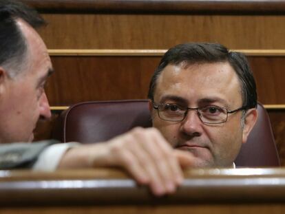 Jose Maria Heredia en su esca&ntilde;o en el Congreso.