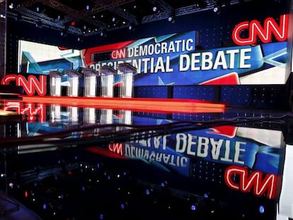 El escenario del debate en el hotel Wynn de Las Vegas.