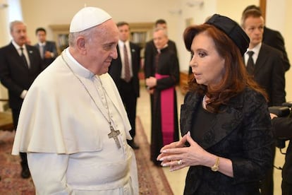 Cristina Fernández y el papa Francisco, en el Vaticano.