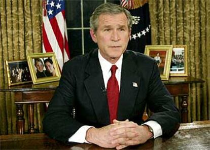 El presidente de Estados Unidos, George W. Bush, durante su discurso de esta noche.