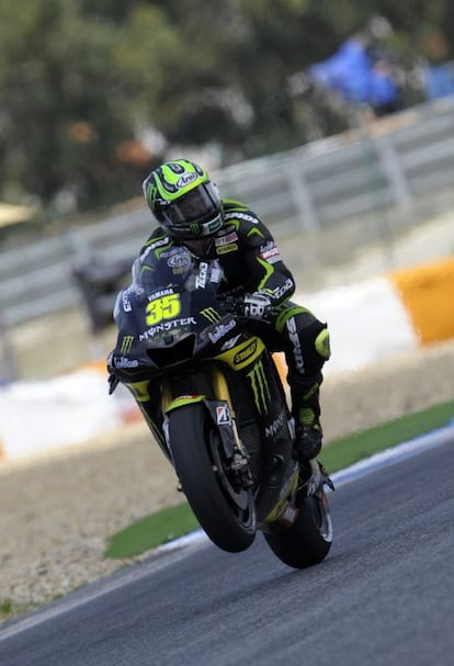 Cal Crutchlow celebra la tercera posición que firmó en Estoril.