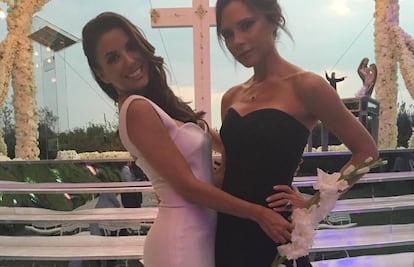 Eva Longoria y Victoria Beckham en la boda.