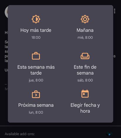 Posponer en Gmail para Android