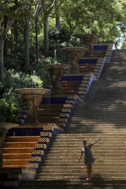 Escaleras de los jardines de Laribal en la montaña barcelonesa.